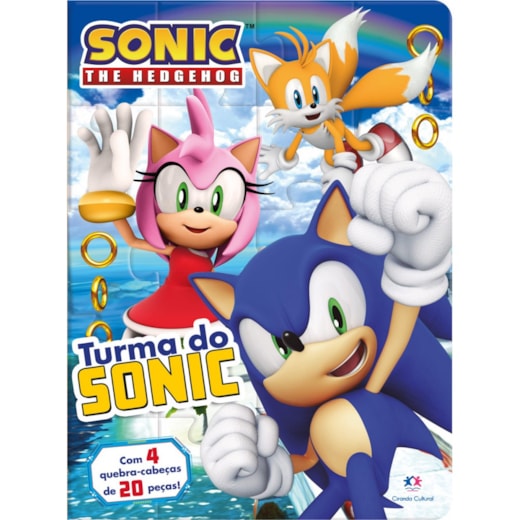 Livro Quebra-cabeça com 20 peças Sonic - Turma do Sonic