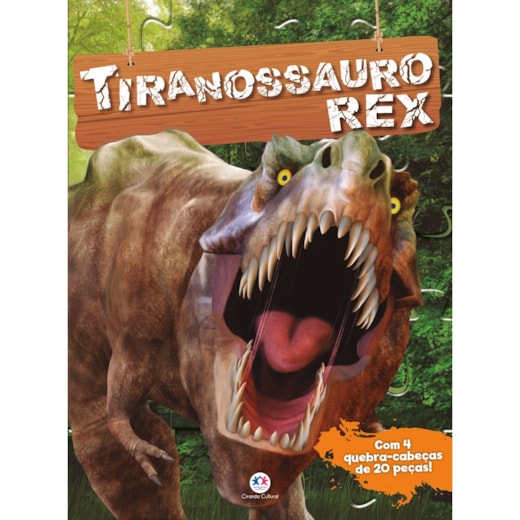 Livro Quebra-cabeça com 20 peças Tiranossauro rex