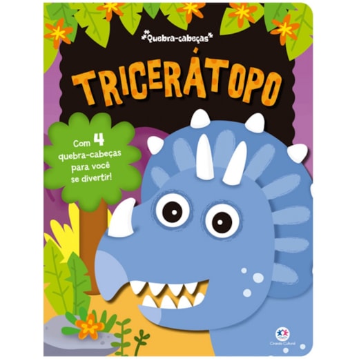 Livro Quebra-cabeça com 20 peças Tricerátopo