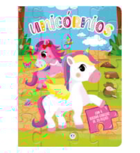 Livro Quebra-cabeça com 20 peças Unicórnios