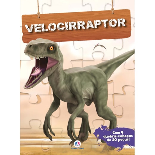 Livro Quebra-cabeça com 20 peças Velocirraptor