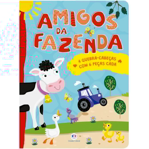 Livro Quebra-cabeça com 6 peças Amigos da fazenda