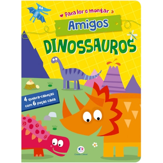 Livro Quebra-cabeça com 6 peças Amigos dinossauros