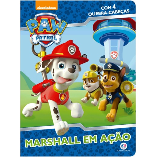 Livro Quebra-cabeça com 6 peças Patrulha Canina - Marshall em ação
