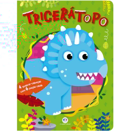 Livro Quebra-cabeça com 6 peças Tricerátopo