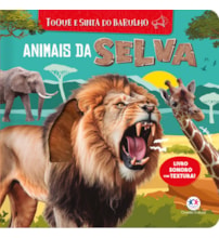 Livro Sonoro Animais da selva - Toque e sinta do barulho - Livro sonoro com textura