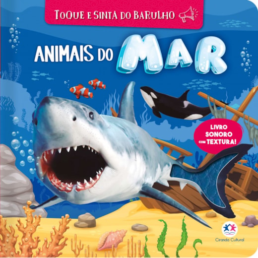 Livro Sonoro Animais do mar - Livro sonoro com textura