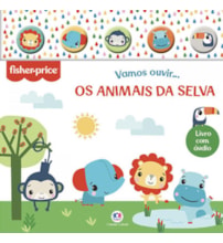 Livro Sonoro Fisher-Price - Vamos ouvir os animais da selva - Livro sonoro com botão de silicone