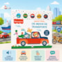 Livro Sonoro Fisher-Price - Vamos ouvir os meios de transporte - Livro sonoro com botão de silicone