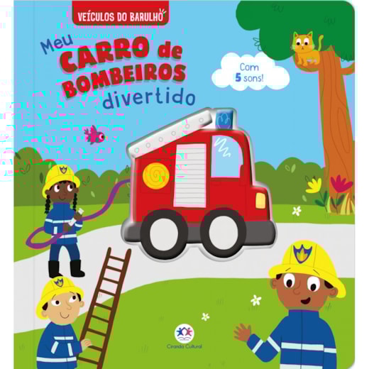 Livro Sonoro Meu Carro de Bombeiros Divertido com 5 Sons