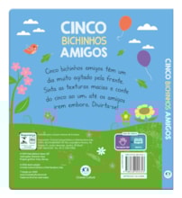 Livro Toque e sinta Cinco bichinhos amigos