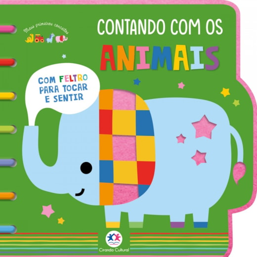 Livro Toque e sinta Contando com os animais