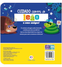 Livro Toque e sinta Cuidado com o leão e seus amigos!