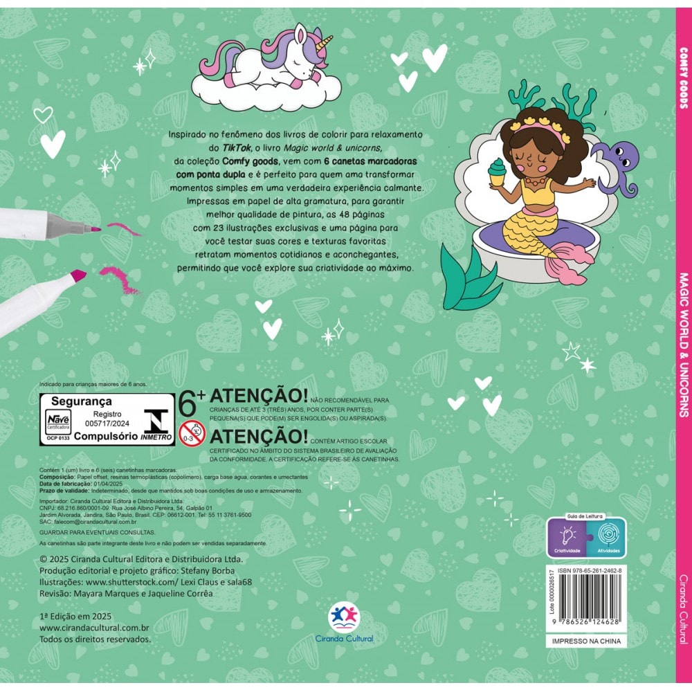Magic World and Unicorns - Com 6 canetinhas - Ciranda Cultural