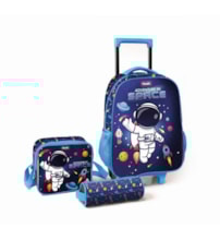 Mochila de rodinhas com estojo e lancheira - Espaço Mochila de rodinhas com estojo e lancheira - Espaço