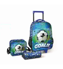 Mochila de rodinhas com estojo e lancheira - Goal Mochila de rodinhas com estojo e lancheira - Goal
