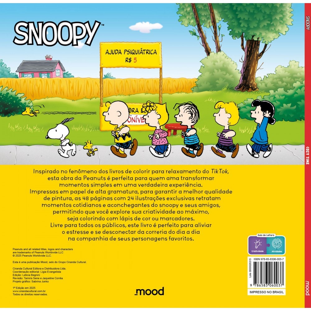 Snoopy - Cozy time colorir - Ciranda Cultural
