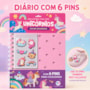 Unicórnios - leia e colecione - Diário com pins